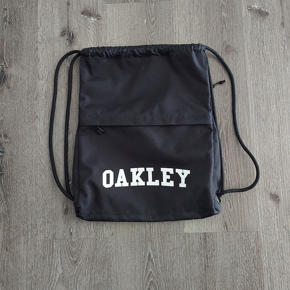 Oakley String Bag Black Cinch Drawstring Backpack W/Pocket